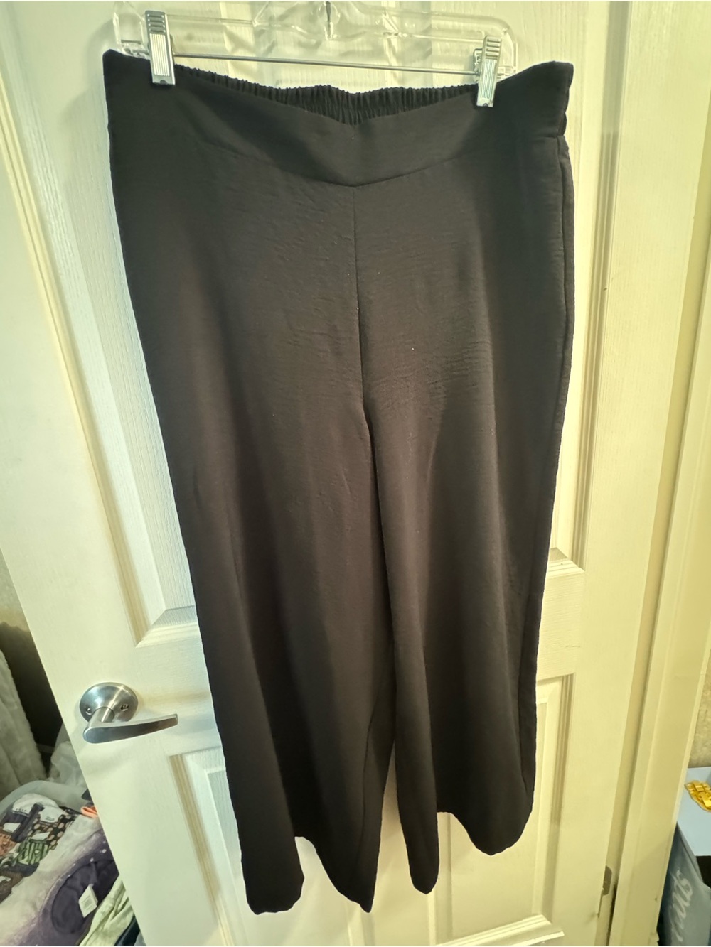 Adrianna Papell Black Wide-Leg Pull-On Pants